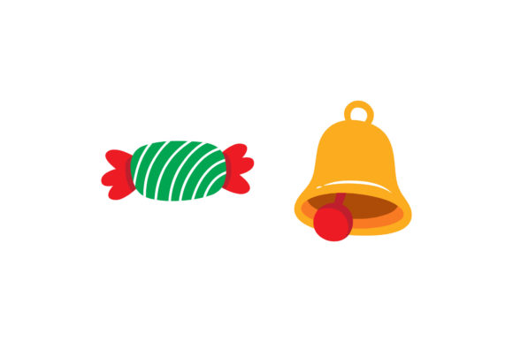 Candy and Jingle Bell Christmas Set Illustrations