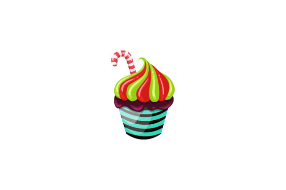 Christmas Cupcake Illustration Vector