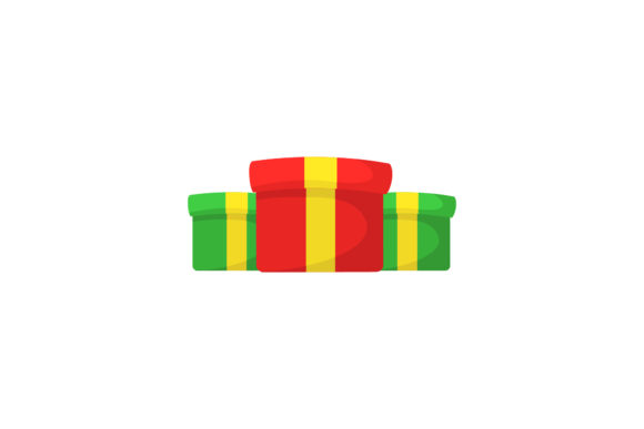 Christmas Gift Red and Green Vector Illustrations
