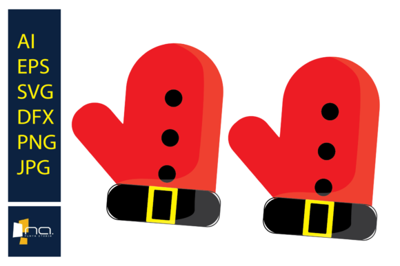 Christmas Gloves Santa Illustration