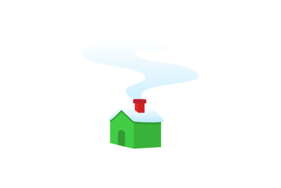 Christmas House Building Illustration