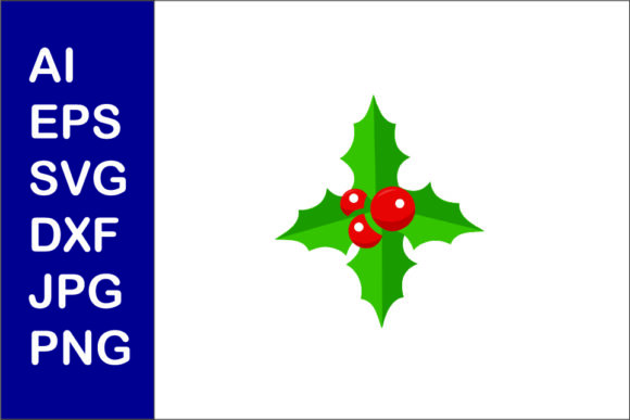 Christmas Mistletoe Flat Illustration 006