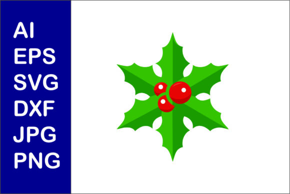 Christmas Mistletoe Flat Illustration 012