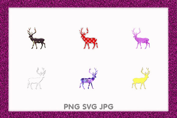Christmas Reindeer Antler Santa Deer Illustrations