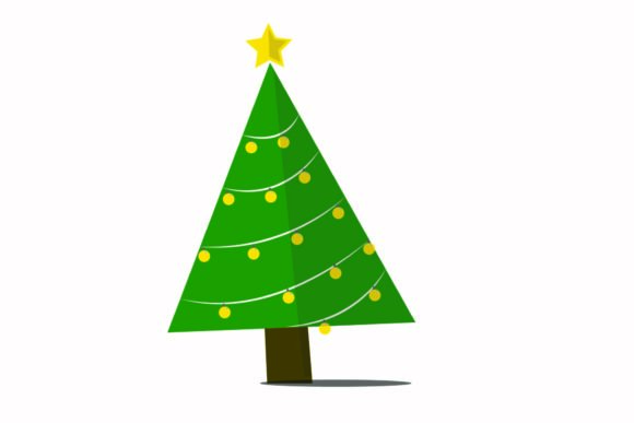 Christmas Tree Lamp Vector Striped Illustrations