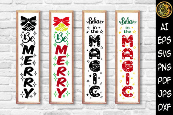 Christmas Vertical Porch Sign SVG Set 2