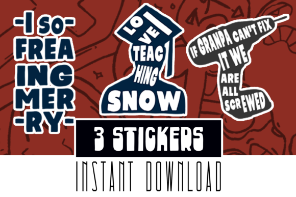 Cute Christmas Laptop Stickers Gift for Editorial Design