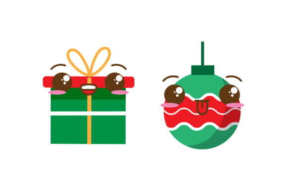 Cute Gift Ornaments Christmas Vector Illustrations