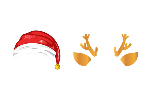 Hat and Horn Christmas Vector Illustrations