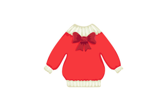 Pretty Red Christmas Sweater Illustrations