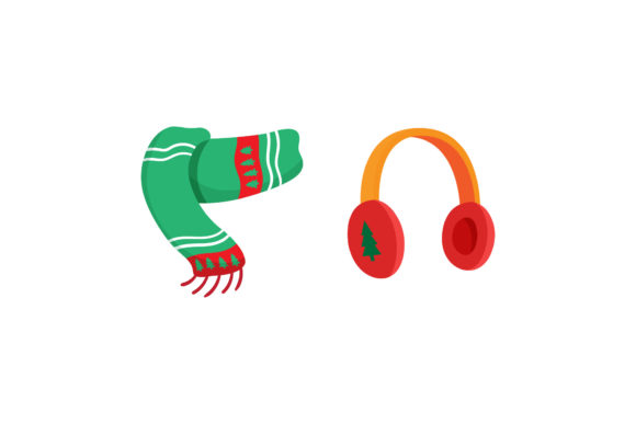 Scarf and Headphone Christmas Set Illustrations