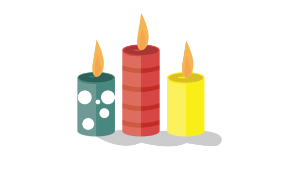 Three Color Christmas Candle Design