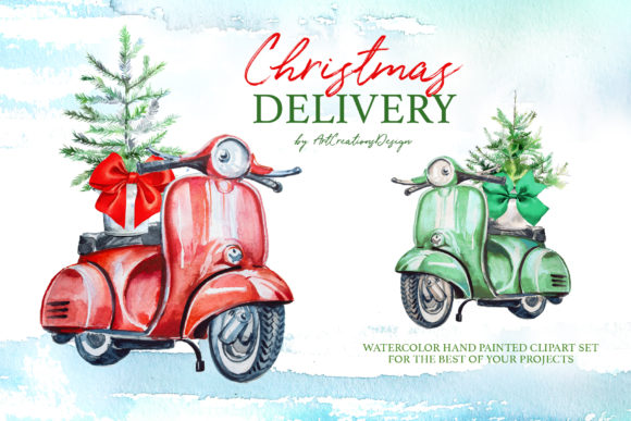 Watercolor Christmas Illustration Set